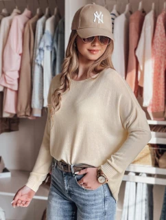 Dámsky nadrozmerný jednoduchý sveter SENZIA peach FashionStreet MY2446