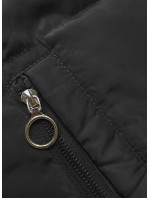 Čierno-béžová obojstranná krátka bunda s kapucňou (B8181-1046)