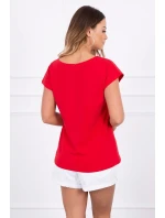 Blúzka s potlačou pier červená Blúzka s potlačou pier červená