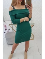 Šaty so širokými ramienkami zelené