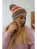 Dámska čiapka Kinga K297 cappuccino+rudy