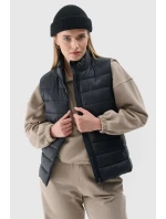 Bezrękawnik Damski Puchowy Ze Stójką 4F 4FWAW24TVJAF139-20S Czarny