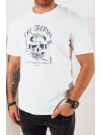 Pánske tričko s potlačou biele Dstreet RX5379