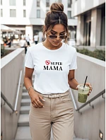 Dámske tričko s potlačou Super Mom White FashionStreet NX5025RY