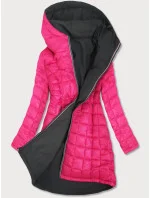 Obojstranná bunda v grafitovo-amarantovej farbe pre prechodné obdobie (7700)