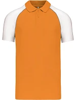 Kariban K 226 Baseballové polo tričko z piké 20.K226 oranžová/svetlosivá/biela Kariban K 226 Baseballové polo tričko z piké 20.K226 oranžová/svetlosivá/biela
