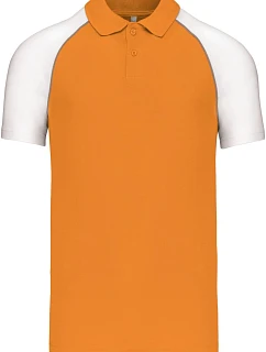 Kariban K 226 Baseballové polo tričko z piké 20.K226 oranžová/svetlosivá/biela