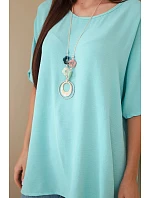 Oversize blúzka s príveskom mint Oversize blúzka s príveskom mint