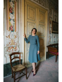 S413 Šaty s mašľami - sivé