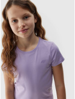 Dievčenské jednofarebné tričko 4F - fialové