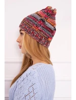 Fleecová čiapka Klaudia K255 oranžová+červená