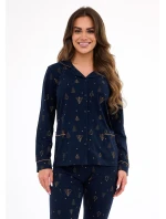 Pyžamo Cornette 482/447 Gold long/r Christmas S-2XL dámske nezapínané
