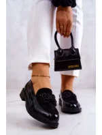 Elegantné lakované mokasíny Black Belize