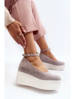 Damskie Espadryle Na Koturnie Szare Malla