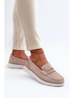Sametové mokasíny na platforme Sergio Leone SP012 Beige Sametové mokasíny na platforme Sergio Leone SP012 Beige