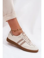 Zazoo N1068 Dámske kožené nízke tenisky Beige