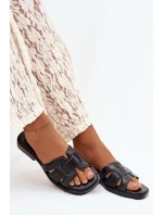 Dámske papuče na nízkom podpätku 78-192A Black - Stephan Paris