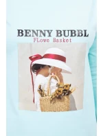 Šaty s potlačou košíka v mätovej farbe