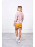 Sukňa s ozdobnými zipsami horčica