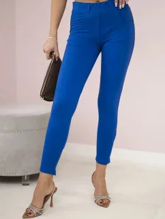 Bavlnené nohavice s mašľou v chrpovo modrej farbe