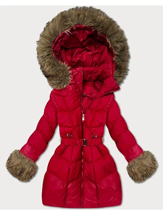 Dámska prešívaná prechodná bunda s kožušinou J Style Dark Red (5M3357-1) Dámska prešívaná prechodná bunda s kožušinou J Style Dark Red (5M3357-1)