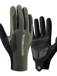 Cyklistické rukavice Rockbros 16110006002 tlmenie veľkosť M - zelená/čierna