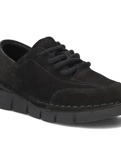 Dámske kožené poltopánky, široké, čierne, Filippo DP8180/26