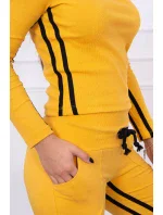 Súprava s dvojitými pruhmi horčicová + čierna