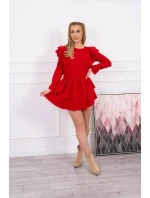 Šaty so zvislými volánmi červené Šaty so zvislými volánmi červené