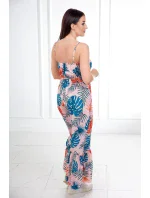 Šaty s motívom listov púdrovo ružovej