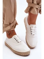Sznurowane Trampki Espadryle Big Star LL274833 Białe