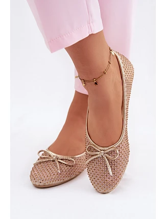 Síťové baleríny s ozdobou Vinceza 62270 Zlaté