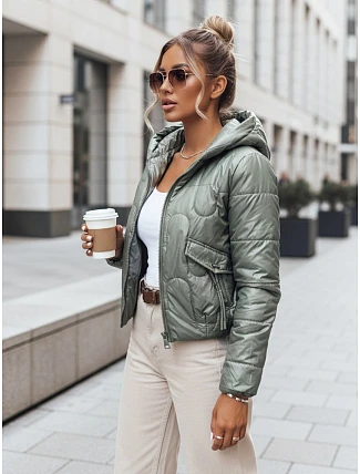 Dámska prechodná prešívaná bunda LILYWOOL zelená FashionStreet TY3712 Dámska prechodná prešívaná bunda LILYWOOL zelená FashionStreet TY3712