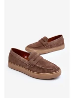 Pánske semišové mokasíny Zazoo 1574 Dark Beige Pánske semišové mokasíny Zazoo 1574 Dark Beige