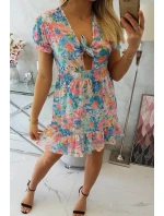 Kvetinové šaty s výstrihom do V púdrovo ružovej Kvetinové šaty s výstrihom do V púdrovo ružovej