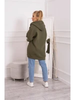 Zateplená bunda s viazaním v páse khaki farby Zateplená bunda s viazaním v páse khaki farby