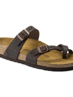 Birkenstock Dámske žabky Mayari Habana Narrow foot z nubukovej kože hnedé (0171323)