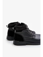 Zateplené pánske trapery z eko kože Black Venredia Zateplené pánske trapery z eko kože Black Venredia