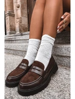 Dámske mokasíny z ekokože Cailen - čokoláda