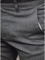 Pánske tmavosivé nohavice FashionStreet chinos UX4388