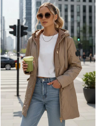 Dámska prešívaná bunda ťavej farby FashionStreet TY5563