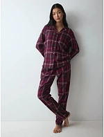Dámske pyžamo typu boyfriend PW 01 X Checks – červené – TRIUMPH Dámske pyžamo typu boyfriend PW 01 X Checks – červené – TRIUMPH