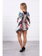 Netopierie šaty s viazaním v páse, púdrovo ružové