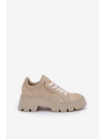 Sneakersy Buty Sportowe Na Platformie CheBello 4632 Złote