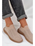 Wsuwane Buty Sportowe Damskie Ze Zdobieniem D&A TW121 Beżowe
