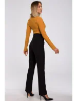 M530 Nohavice s vysokým pásom a ozdobnými cvočkami - čierne M530 Nohavice s vysokým pásom a ozdobnými cvočkami - čierne