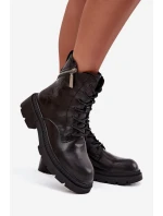 Dámska zateplená kožená pracovná obuv Big Star SS274452 black - BigStar Dámska zateplená kožená pracovná obuv Big Star SS274452 black - BigStar
