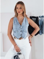 Dámska krátka džínsová vesta BLUEGEM FashionStreet TY4796 Dámska krátka džínsová vesta BLUEGEM FashionStreet TY4796