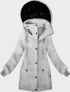 Dámska mikina s kapucňou a stojačikom LHD svetlo sivá (AMG-171)