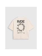 Dámske tričko oversize s potlačou 4F 4FWSS25TTSHF1993-11S